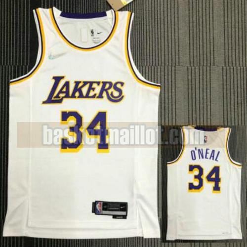 Maillot pas cher nba Los Angeles Lakers 21-22 75e anniversaire Homme O'NEAL 34 blanche