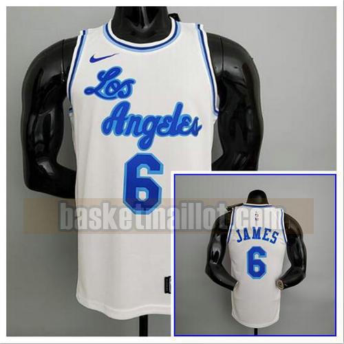 Maillot pas cher nba Los Angeles Lakers NBA Homme James 6 blanche