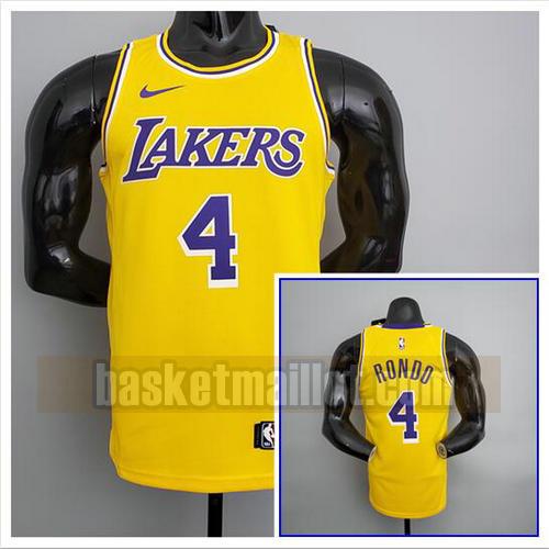 Maillot pas cher nba Los Angeles Lakers NBA Homme Rondo 4 Jaune