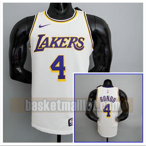 Maillot pas cher nba Los Angeles Lakers NBA Homme Rondo 4 blanche