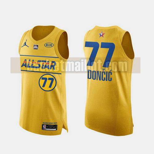 maillot nba All Star 2021 Homme Luka Doncic 77 Jaune
