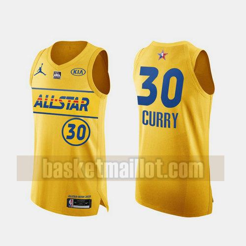 maillot nba All Star 2021 Homme Stephen Curry 30 Jaune