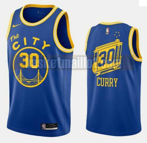 maillot nba Golden State Warriors 2020-21 Hardwood Classics homme Stephen Curry 30 bleu