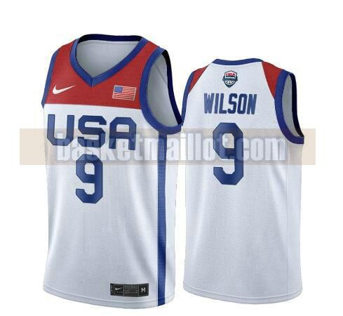 maillot nba USA 2020 USA Olimpicos 2020 homme A'ja Wilson 9 blanc