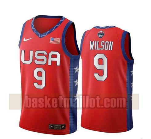 maillot nba USA 2020 USA Olimpicos 2020 homme A'ja Wilson 9 rouge