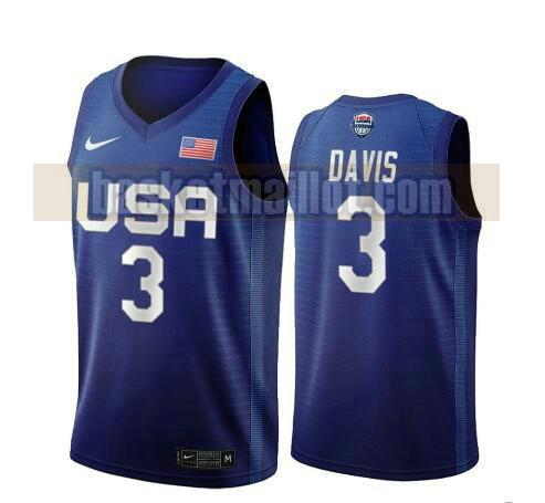 maillot nba USA 2020 USA Olimpicos 2020 homme Anthony Davis 3 bleu