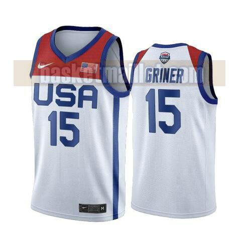maillot nba USA 2020 USA Olimpicos 2020 homme Brittney Griner 15 blanc
