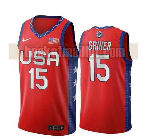 maillot nba USA 2020 USA Olimpicos 2020 homme Brittney Griner 15 rouge