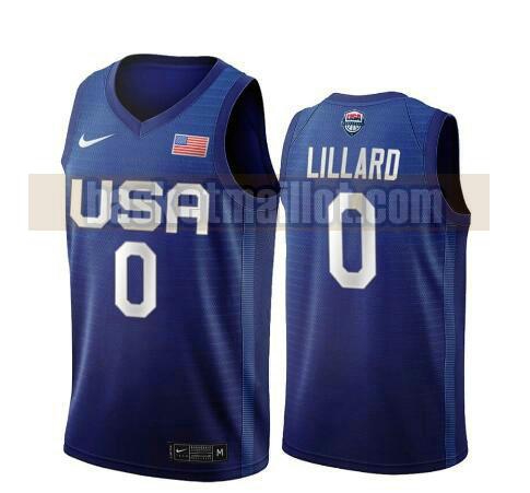 maillot nba USA 2020 USA Olimpicos 2020 homme Damian Lillard 0 bleu