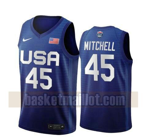 maillot nba USA 2020 USA Olimpicos 2020 homme Donovan Mitchell 45 bleu
