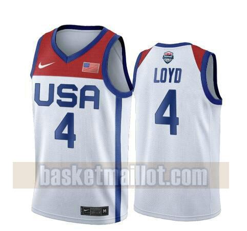 maillot nba USA 2020 USA Olimpicos 2020 homme Jewell Loyd 4 blanc