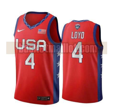 maillot nba USA 2020 USA Olimpicos 2020 homme Jewell Loyd 4 rouge