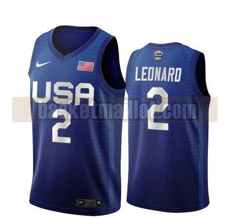 maillot nba USA 2020 USA Olimpicos 2020 homme Kawhi Leonard 2 bleu