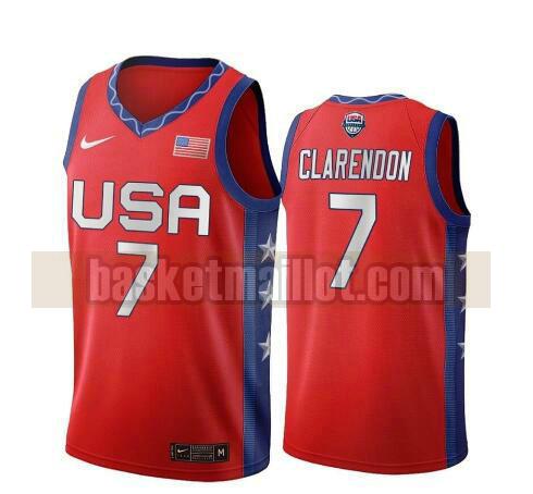 maillot nba USA 2020 USA Olimpicos 2020 homme Layshia Clarendon 7 rouge