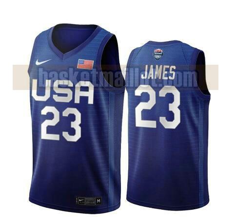 maillot nba USA 2020 USA Olimpicos 2020 homme LeBron James 23 bleu