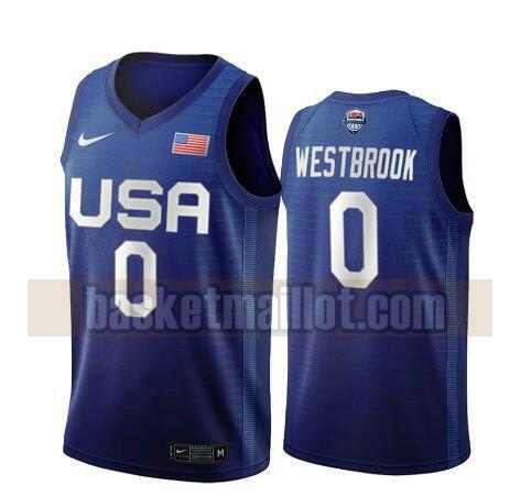 maillot nba USA 2020 USA Olimpicos 2020 homme Russell Westbrook 0 bleu