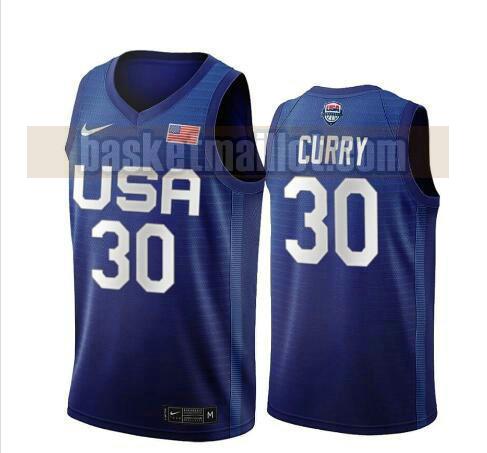 maillot nba USA 2020 USA Olimpicos 2020 homme Stephen Curry 30 bleu