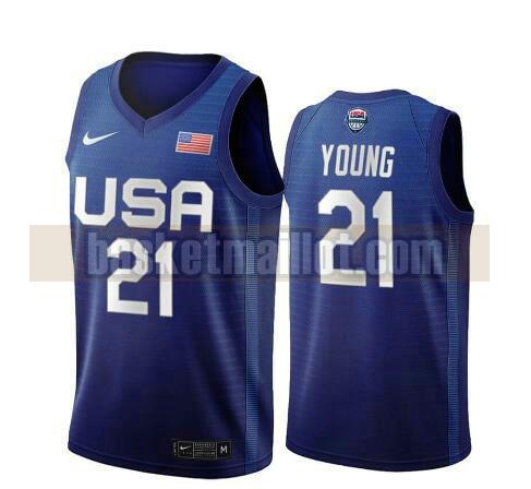 maillot nba USA 2020 USA Olimpicos 2020 homme Thaddeus Young 21 bleu
