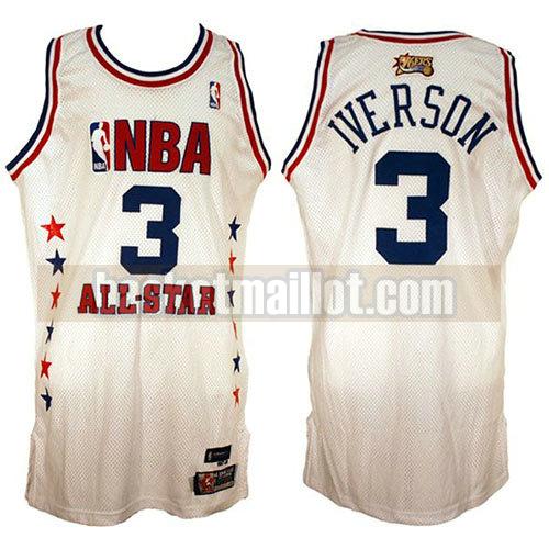 maillot nba all star 2003 homme Allen Iverson 3 blanc