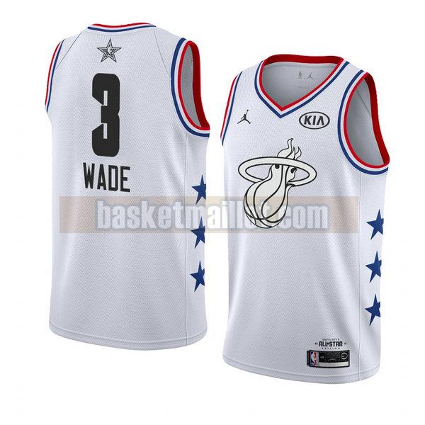 maillot nba all star 2019 homme Dwyane Wade 3 blanc
