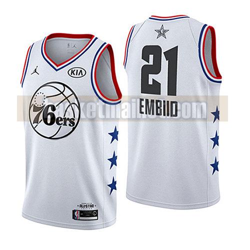 maillot nba all star 2019 homme Joel Embiid 21 blanc