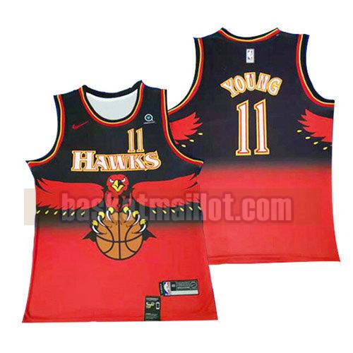 maillot nba atlanta hawks trae young rétro homme rouge