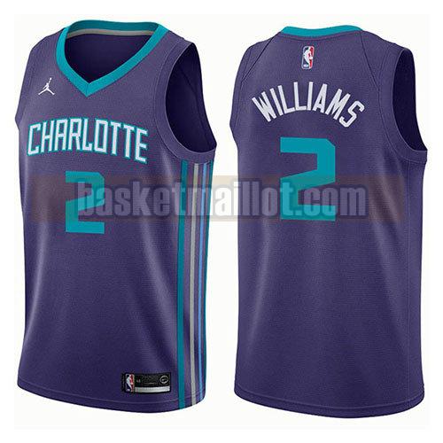 maillot nba charlotte hornets déclaration 2017-18 homme Marvin Williams 2 pourpre