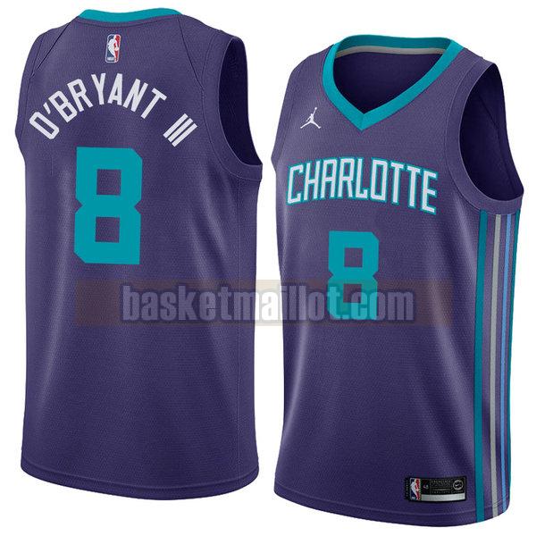 maillot nba charlotte hornets déclaration 2018 homme Johnny O'bryant III 8 pourpre