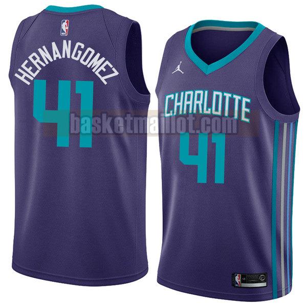 maillot nba charlotte hornets déclaration 2018 homme Willy Hernangomez 41 pourpre