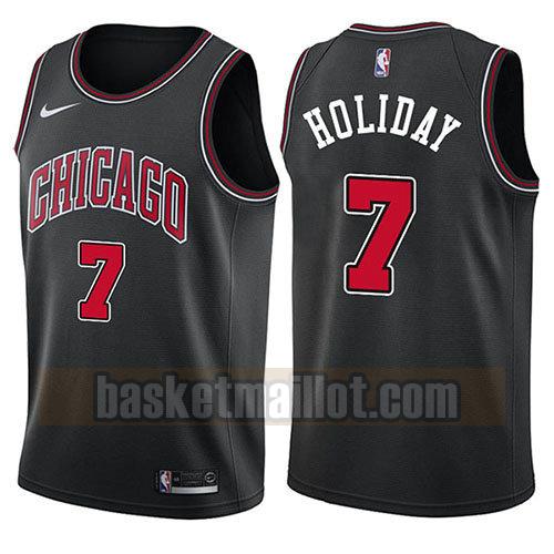 maillot nba chicago bulls déclaration 2017-18 homme Justin Holiday 7 noir