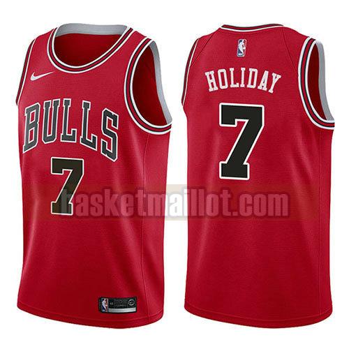 maillot nba chicago bulls icône 2017-18 homme Justin Holiday 7 rouge