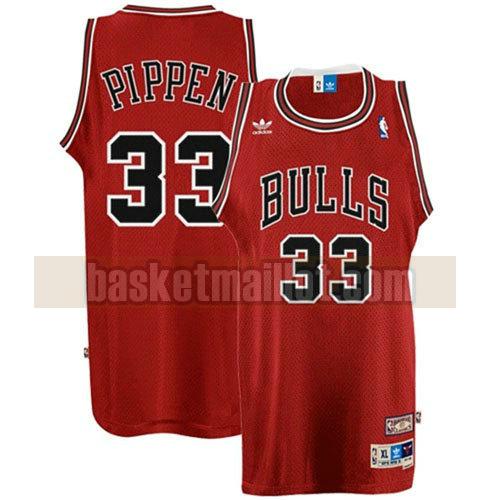maillot nba chicago bulls rétro homme Scottie Pippen 33 rouge