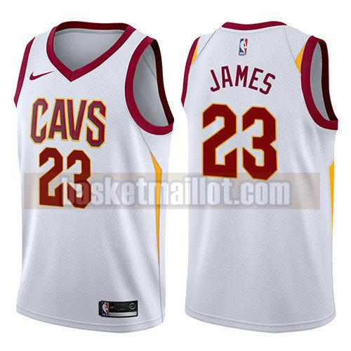 maillot nba cleveland cavaliers 2017-18 homme Nike LeBron James 23 blanc