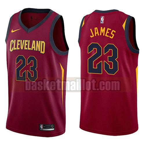 maillot nba cleveland cavaliers 2017-18 homme Nike LeBron James 23 rouge