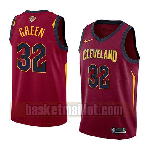 maillot nba cleveland cavaliers icône 2017-18 finali vincolati homme Jeff Green 32 rouge