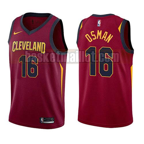 maillot nba cleveland cavaliers icône 2017-18 homme Cedi Osman 16 rouge