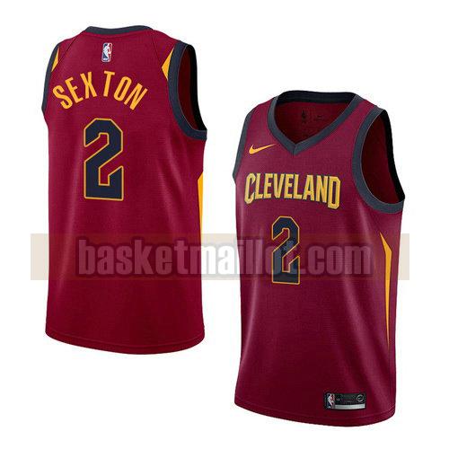 maillot nba cleveland cavaliers icône 2017-18 homme Collin Sexton 2 rouge