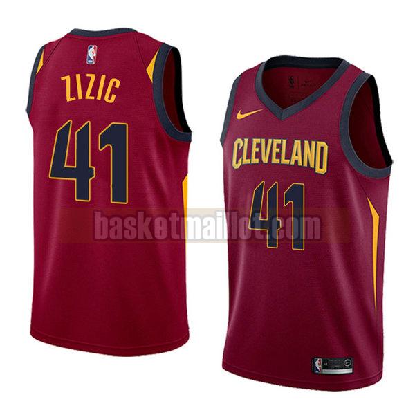 maillot nba cleveland cavaliers icône 2018 homme Ante Zizic 41 rouge