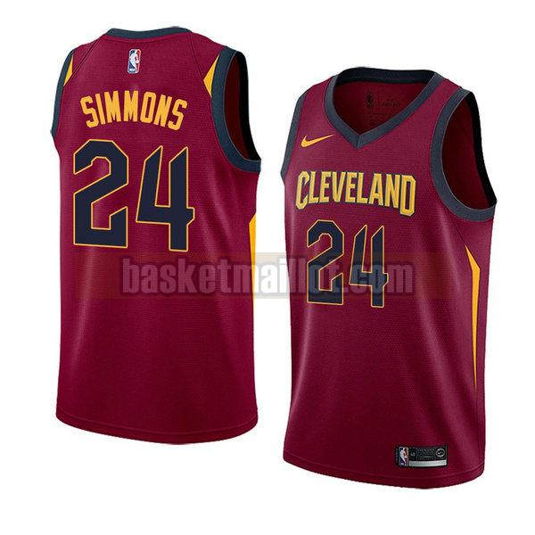maillot nba cleveland cavaliers icône 2018 homme Kobi Simmons 24 rouge