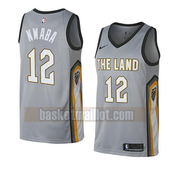 maillot nba cleveland cavaliers ville 2018 homme David Nwaba 12 gris