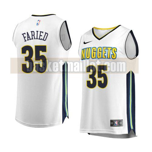 maillot nba denver nuggets association 2017-18 homme Kenneth Faried 35 blanc