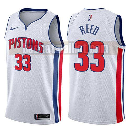 maillot nba detroit pistons association 2017-18 homme Willie Reed 33 blanc