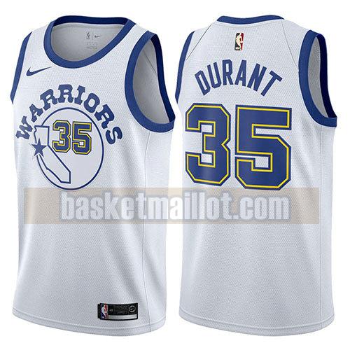 maillot nba golden state warriors 2017-18 homme Kevin Durant 35 blanc