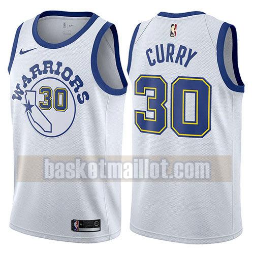 maillot nba golden state warriors 2017-18 homme Stephen Curry 30 blanc