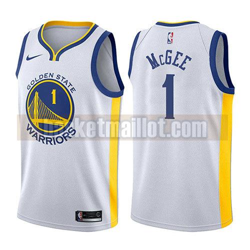 maillot nba golden state warriors association 2017-18 homme Javale McGee 1 blanc