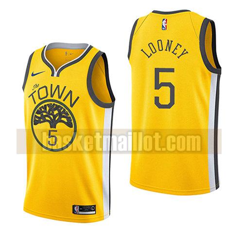 maillot nba golden state warriors earned 2018-19 homme Kevon Looney 5 jaune