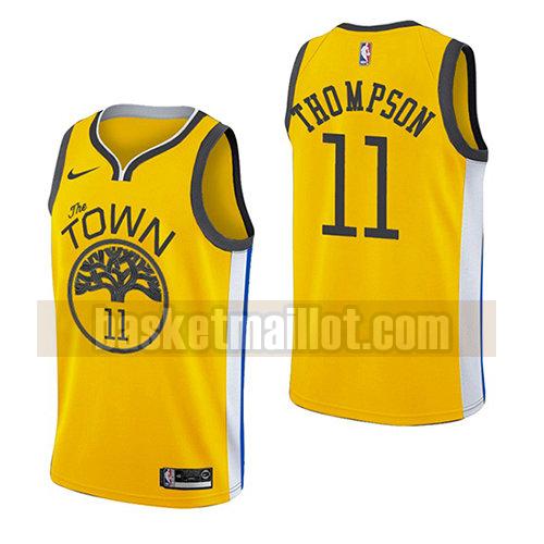 maillot nba golden state warriors earned 2018-19 homme Klay Thompson 11 jaune