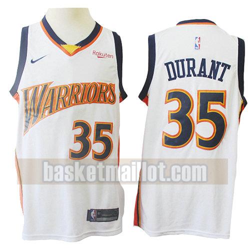 maillot nba golden state warriors mitchell & ness homme Kevin Durant 35 blanc