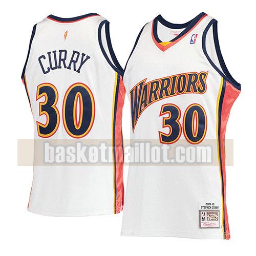 maillot nba golden state warriors mitchell & ness homme Stephen Curry 30 blanc