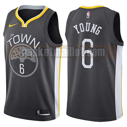 maillot nba golden state warriors the town déclaration 2017-18 homme Nick Young 6 noir